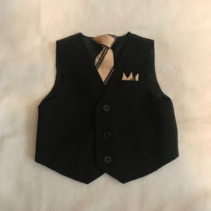 Baby Boy Suit Vest and Clip On Tie Size 12 - 24 mo